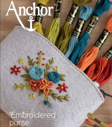 Anchor Embroidered Purse - ANC0003-38 - Downloadable PDF