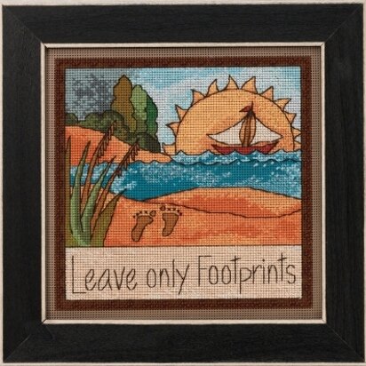 Mill Hill Leave Only Footprints Cross Stitch Kit - 7in x 7in