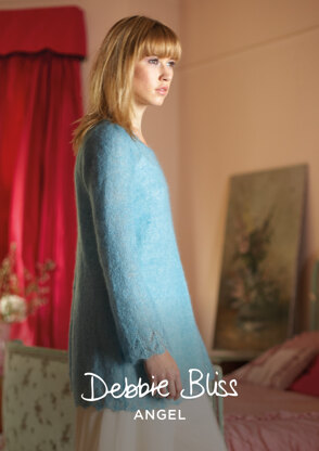 "Mila Tunic" - Tunic Knitting Pattern For Women in Debbie Bliss Angel - DBS004