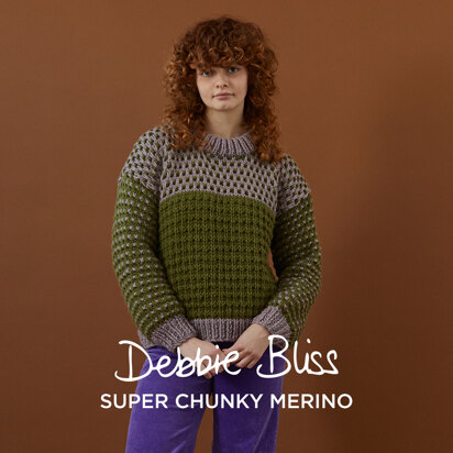 Fleck Stitch Sweater - Jumper Knitting Pattern for Women in Debbie Bliss Super Chunky Merino by Debbie Bliss - DB417 - Downloadable PDF