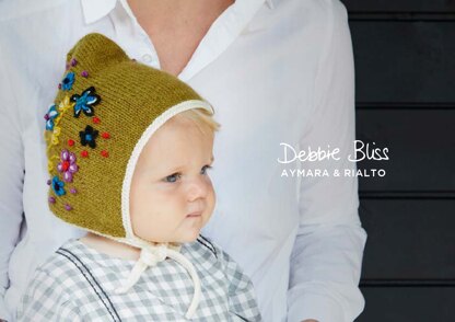 Jana Bonnet and Mitts Set - Knitting Pattern in Debbie Bliss Aymara & Rialto DK