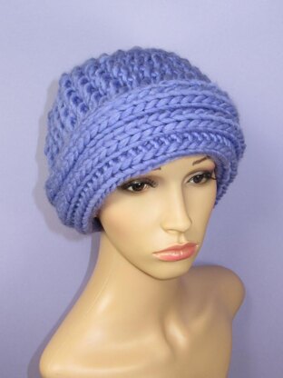 Super Chunky Rib Cuff Lace Beanie Hat