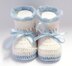 Ribbon blue baby booties