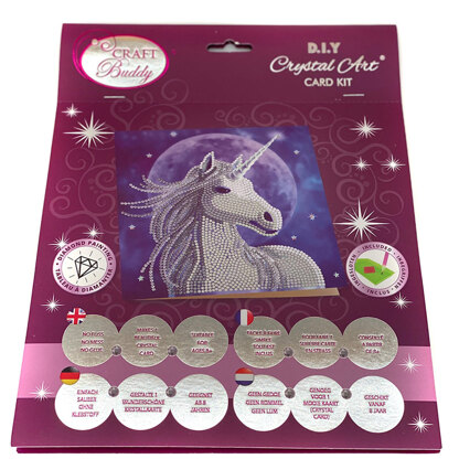 DIAMOND PAINTING KIT Starlight Unicorn Greeting Card Kit 18 X 18 Cm Crystal  Art Craft Buddy Diamond Dot Mosaic Partial Drill 