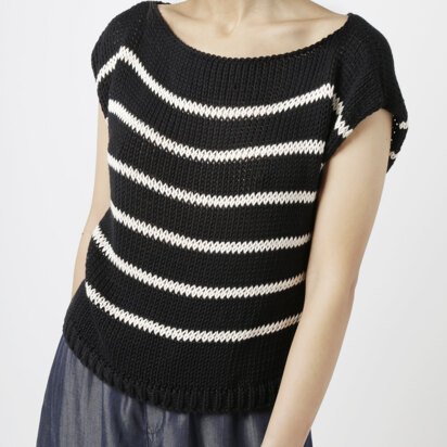 Stripey Coco Mariniere Top in Wool and the Gang Shiny Happy Cotton - Leaflet