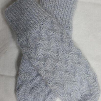 Ocean Waves Cable Mitts