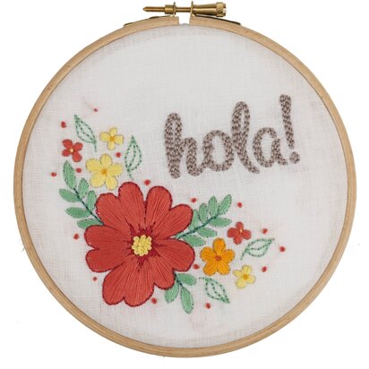 Anchor Starter Kit Hola Hoop Embroidery Kit - 15 x 15 cm