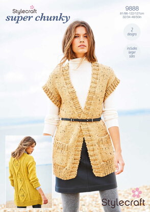 Cardigan & Waistcoat in Stylecraft Special XL Tweed & Life Super Chunky - 9888 - Downloadable PDF