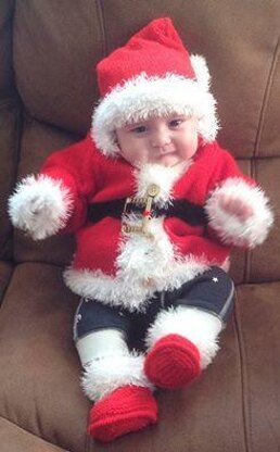 Baby Knitting Pattern Santa Coat 0-6mths