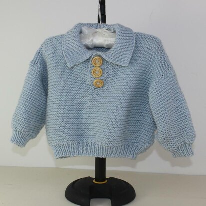 Baby Garter Stitch Collar Sweater