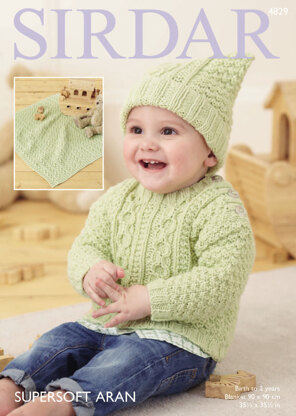 Sweater, Hat and Blanket in Sirdar Supersoft Aran - 4829 - Downloadable PDF