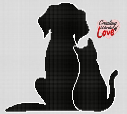 Cat And Dog Silhouette Stitch graph