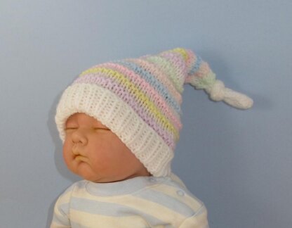 Baby Candy Stripe Topknot Pixie Hat