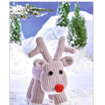 Rudolph in James C. Brett Flutterby Chunky - JB460 - Downloadable PDF