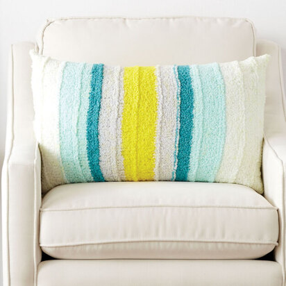 Little Ridge Striped Knit Cushion in Bernat Blanket Breezy - Downloadable PDF
