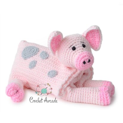 Cuddle and Play Pig Crochet Blanket King Cole Comfort Chunky