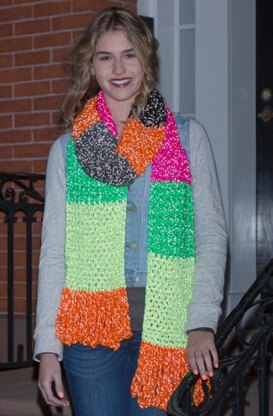 Shine On Scarf in Red Heart Reflective - LW4219