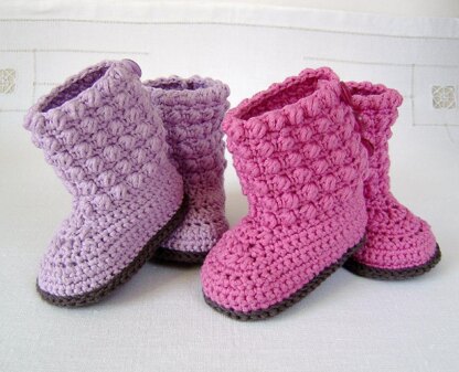 Bubble Stitch Baby Booties