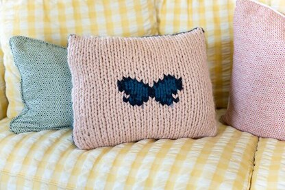 Butterfly Pillow in Lion Brand Touch of Alpaca Thick & Quick - M22084 TATQ - Downloadable PDF