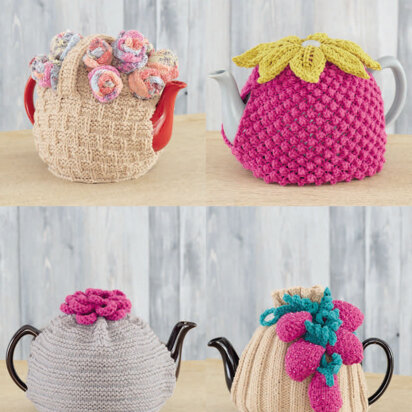 Tea Cosies in Sirdar Wash 'n' Wear Double Crepe DK & Crofter DK - 7941 - Downloadable PDF