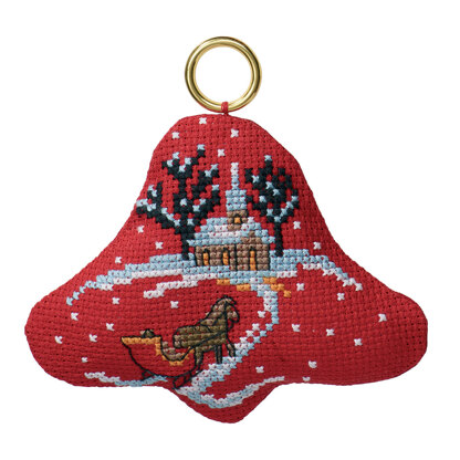 Permin Sled/Church Cross Stitch Kit - 9 x 8 cm