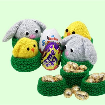 Chick, Bunny, Baskets for Easter chocolate eggs