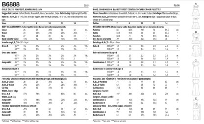Butterick Girls' Dress, Jumpsuit, Romper and Sash B6888 - Paper Pattern, Size 7-8-10-12-14
