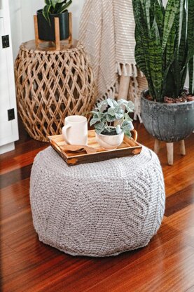 If The Slipper Fits Cable Floor Pouf