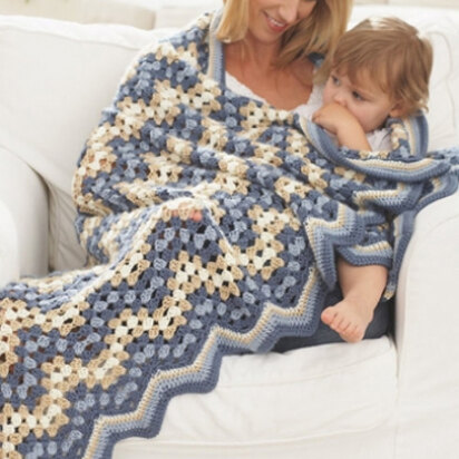 Granny goes Ripple Blanket in Caron Simply Soft - Downloadable PDF