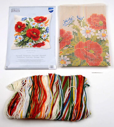Vervaco Cross Stitch Cushion Kit Flowers Cross Stitch Kit
