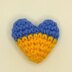 Hearts keychain in colors of the Ukrainian flag