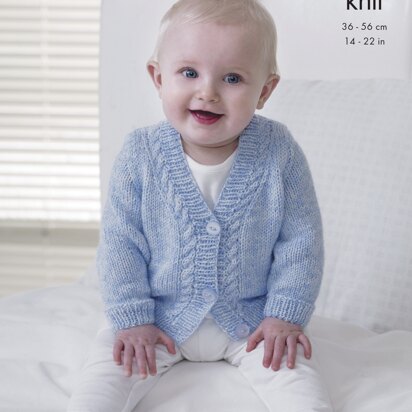 Sweater, Slipover and Cardigan in King Cole Baby Pure DK - 4905 - Downloadable PDF - knitting pattern