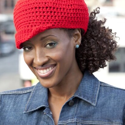 Ponytail Hat in Red Heart Super Saver Economy Solids - LW2406