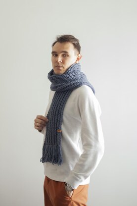 Long ribbed scarf for Men + Video