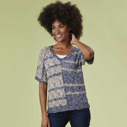 Monterey Tee - Top Knitting Pattern for Women in Tahki Yarns Tandem by Tahki Yarns