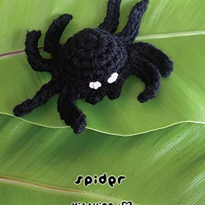 CROCHET PATTERN Halloween Spider Amigurumi Spider Applique Halloween Accessories Spider Brooch Spider Crochet Pattern Spider Accessory