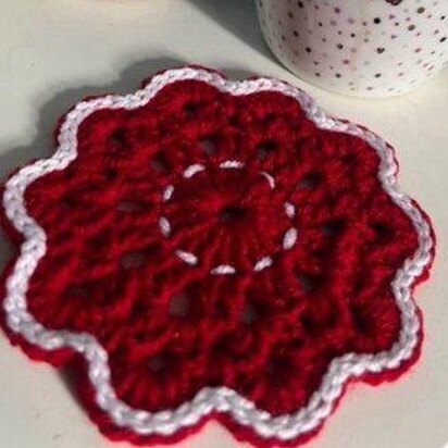 Classic Crochet Flower Coaster Festive Style