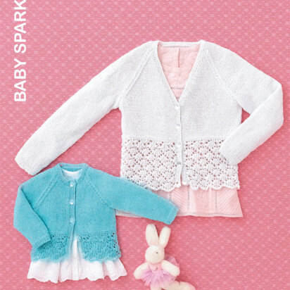 Baby and Girls Cardigans in Hayfield Baby Sparkle DK - 4540
