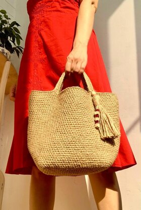 Crochet Jute Tote Bag Pattern: Eco-Friendly Beach Bag