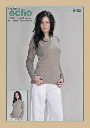 Mesh Sleeve Sweater in Twilleys Freedom Echo DK - 9163
