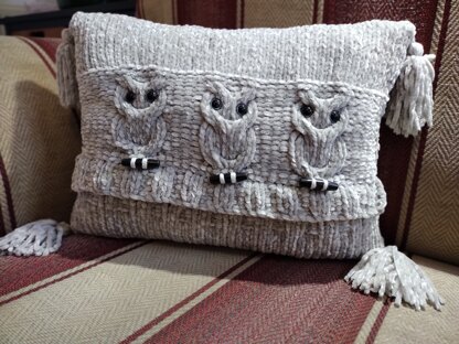 Three Wise Owls Cushion