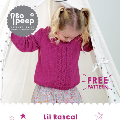 Lil Rascal Round Neck Sweater in West Yorkshire Spinners Bo Peep Luxury Baby - Downloadable PDF