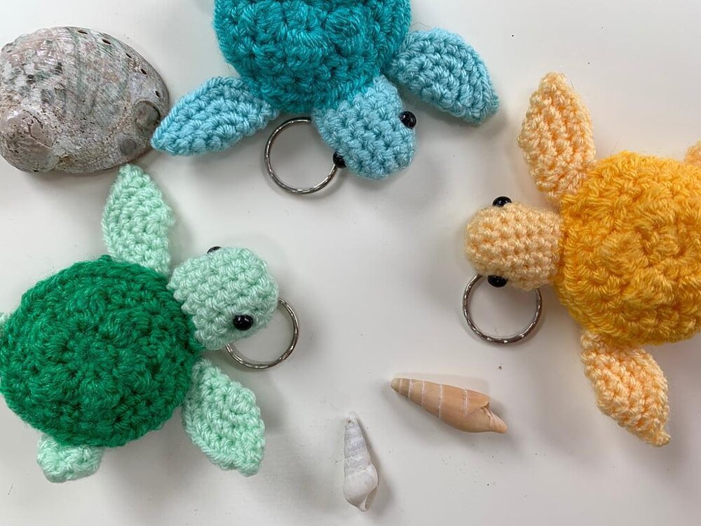 I micro crocheted this tiny turtle using a 0.5 mm crochet hook and thr