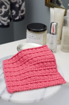 Sailor's Rib Stitch Washcloth in Red Heart Scrubby Smoothie - LM5934 - Downloadable PDF