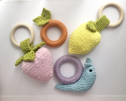 Knit Summer Baby Teething Toy Pattern Set