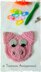 Applique of pig crochet pattern