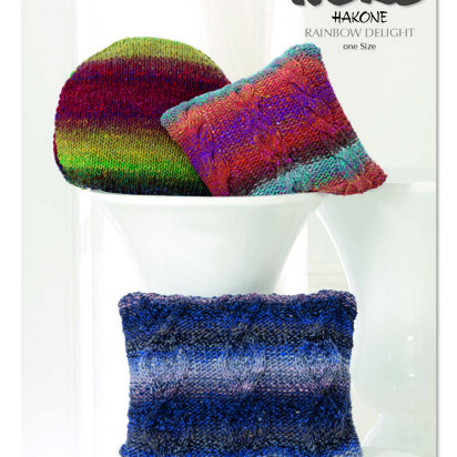 Rainbow Delight Cushions in Noro Hakone - 13120 - Downloadable PDF