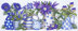 Permin Blue Flowers Cross Stitch Kit - 38x17cm
