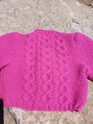 Pretty girl's cabled cardigan