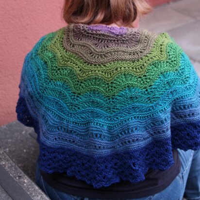 Peacock at the Beach Shawl - knitting pattern